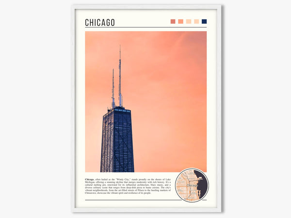 Descriptive Minimalist John Hancock Poster in White Frame